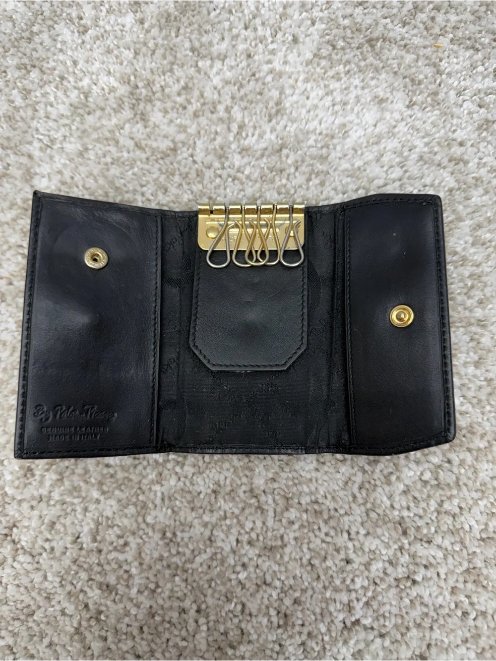 Vintage Paloma Picasso Genuine Leather Tri-Fold Key Case Wallet